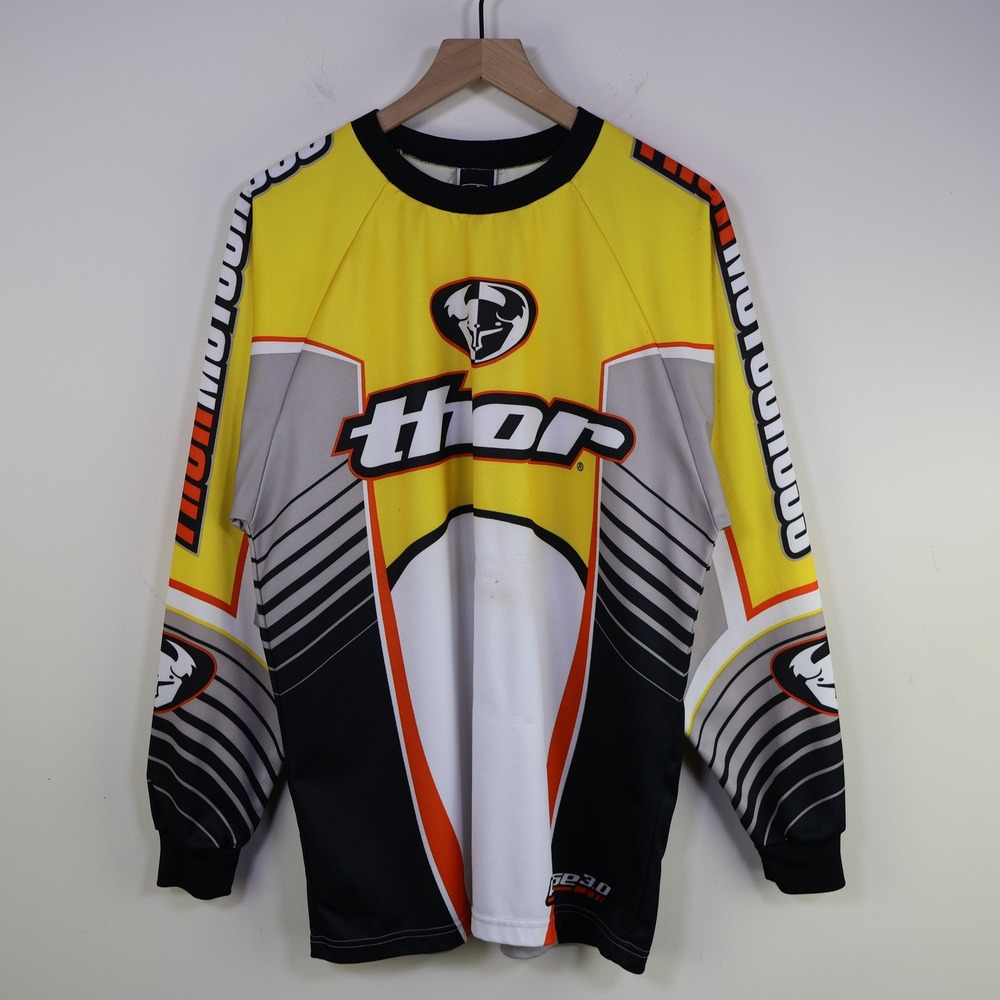 Thor Phase 3.0 Motocross Jersey Size Medium Moto‎ Racing Yellow Polyester